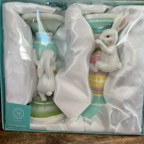 Martha Stewart adorable Easter bunny candlestick holders new with tags - Picture 9 of 9